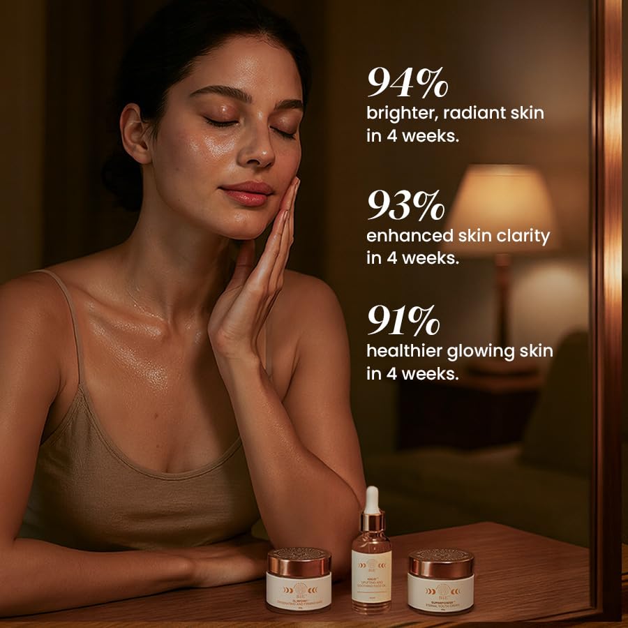 BiE Anti Pigmentation Kit | Treats Pigmentation, Melasma, Dark Spots & Ageing Spots | 3 pcs - O2 WOW Mask, Halo Face Oil, Superpower Eternal Youth Cream | Unisex