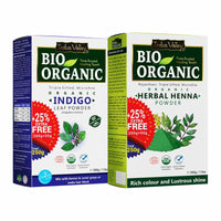 INDUS VALLEY BIO ORGANIC Indigo and Herbal Henna Powder Combo - 250 gm Each
