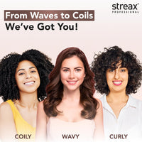 Streax Professional Curl Defining Cream, 150 gm-Leave In Curl Cream for culry hair-Moisturizes, Enhances Natural Curl Definition & Provides Medium Hold to Dry Frizzy, Wavy & Curly Hair