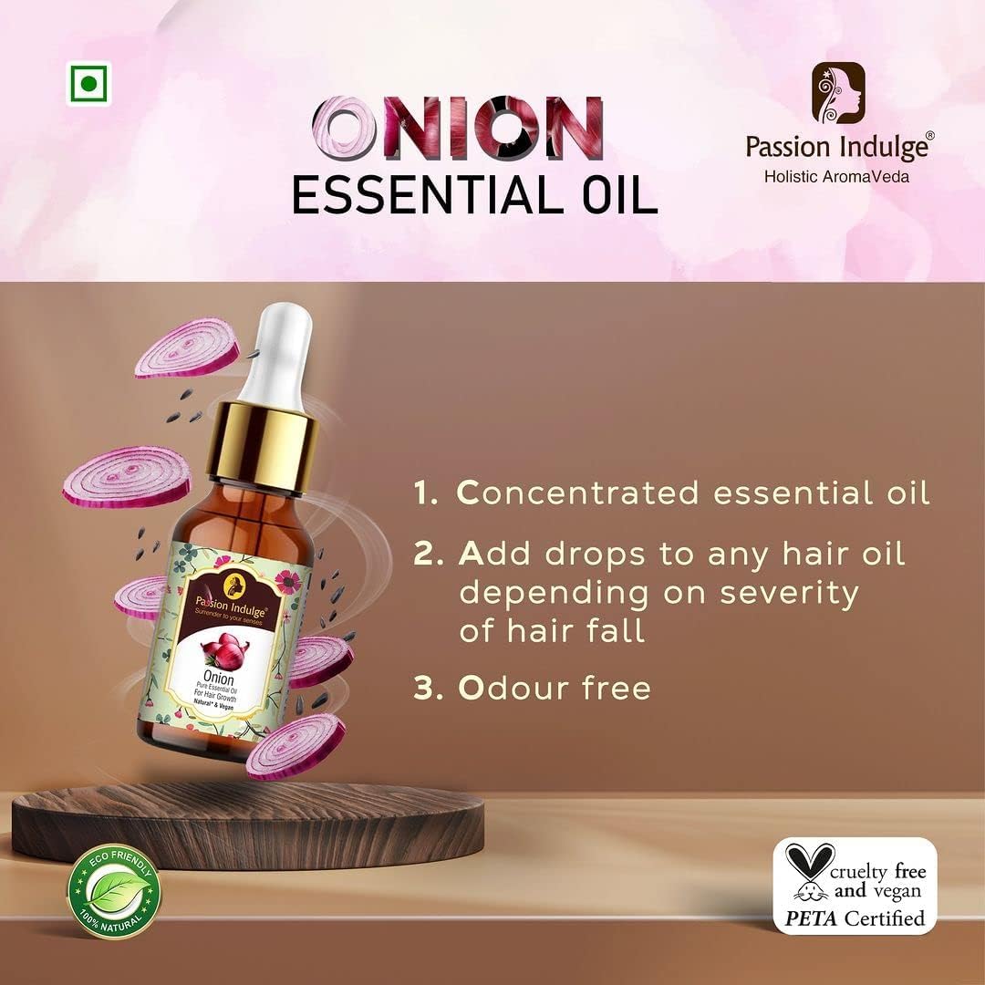 Passion Indulge Hair Fall Control & Hair Growth Combo Kit - With Onion Essential Oil Activator 10ml & Onion & Bhringraj Hair Growth Oil 100ml