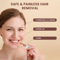 Urban Yog Electric Facial Hair Remover Machine for Women, Quick 60-Minute Charge, 100-Minute Runtime, Stainless Steel Blade, Painless Hair Removal for Upper Lip, Chin, Eyebrows & Cheeks, Compact & Portable