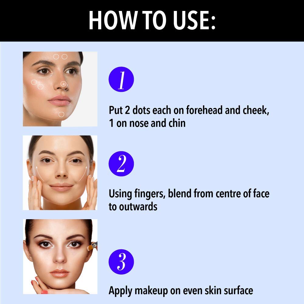 Blue Heaven Flawless Makeup Base Primer | Smooth & Long-Lasting Base | Pores & Fine Lines Minimizer Primer for Face makeup | Silk Matte Finish | Non-Greasy and Oil-Free | Silicon Gel-Based Infused with Aloe Extracts | 30ml