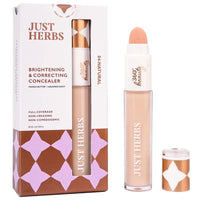 Just Herbs Eyeshadow Palette 9 in 1 Long Lasting Blendable Eye Makeup Palette (Sunshine - Day Palette) & Just Herbs Concealer for Face Makeup 6ml (Natural) Combo