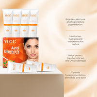 VLCC Anti-Blemish Facial Kit - 60g | Brightening for Dry, Sensitive and Oily Skin Types | Fights Blemishes and Dullness | Protects and Nourishes