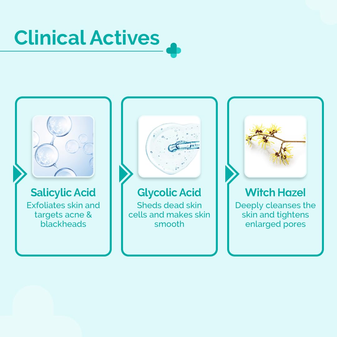 The Derma Co Clear & Smooth Combo 2% Salicylic Acid Face Wash 100ml + 1% Salicylic Acid Exfoliating Body Wash 250ml+1% Salicylic Acid Exfoliating Body Serum Lotion 250 ml |Treats Acne|Exfoliates|Brightens
