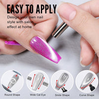 Bolt Bee 9D Cat Eye Gel Nail Polish Magnetic Soak Off UV/LED Gel, Long-Lasting, High Shine, Glitter Effect, Salon & DIY Manicure 9ml (Pink)