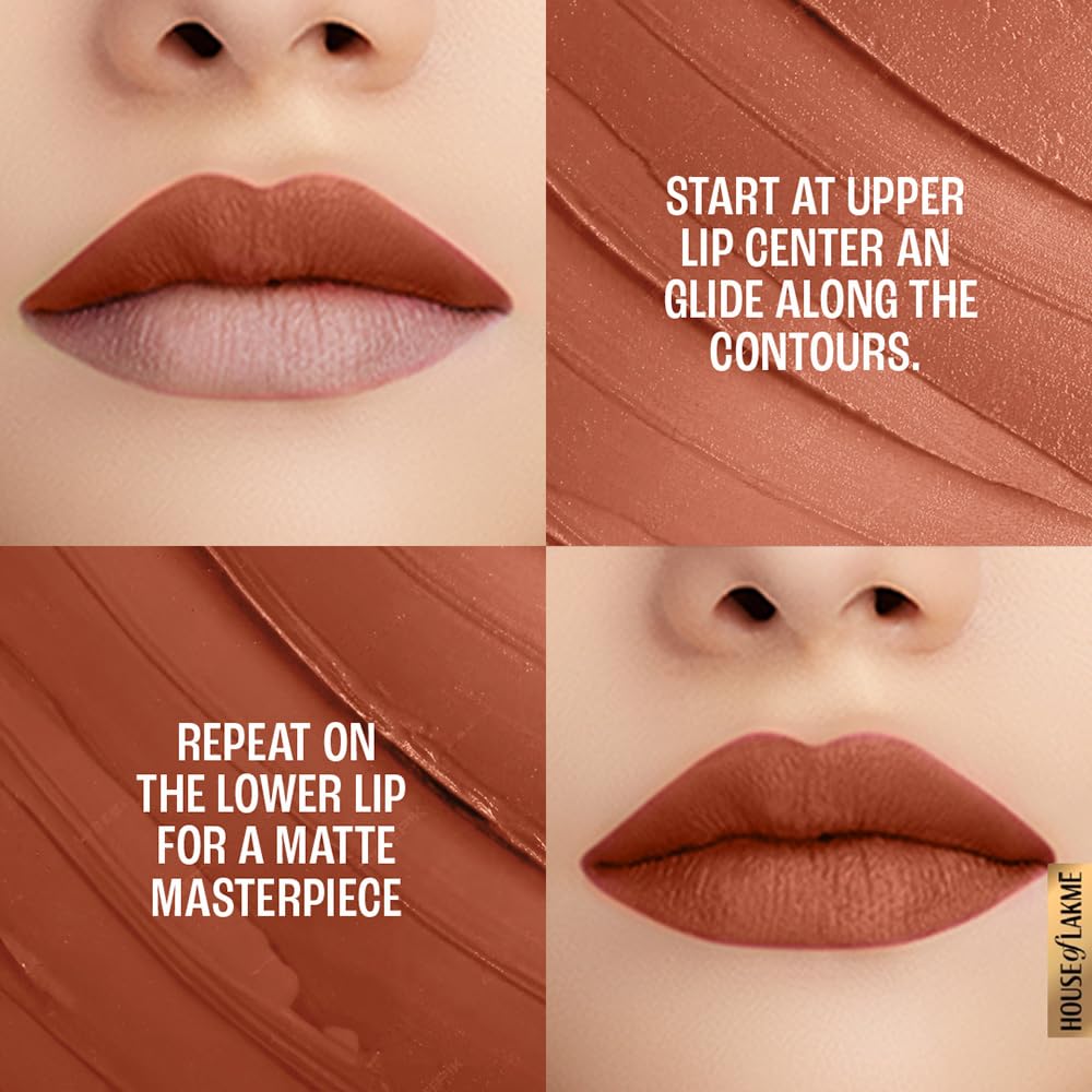 Lakmé 9To5 Primer + Matte Lip Color Mb2 Caramel Latte, 3.6 G