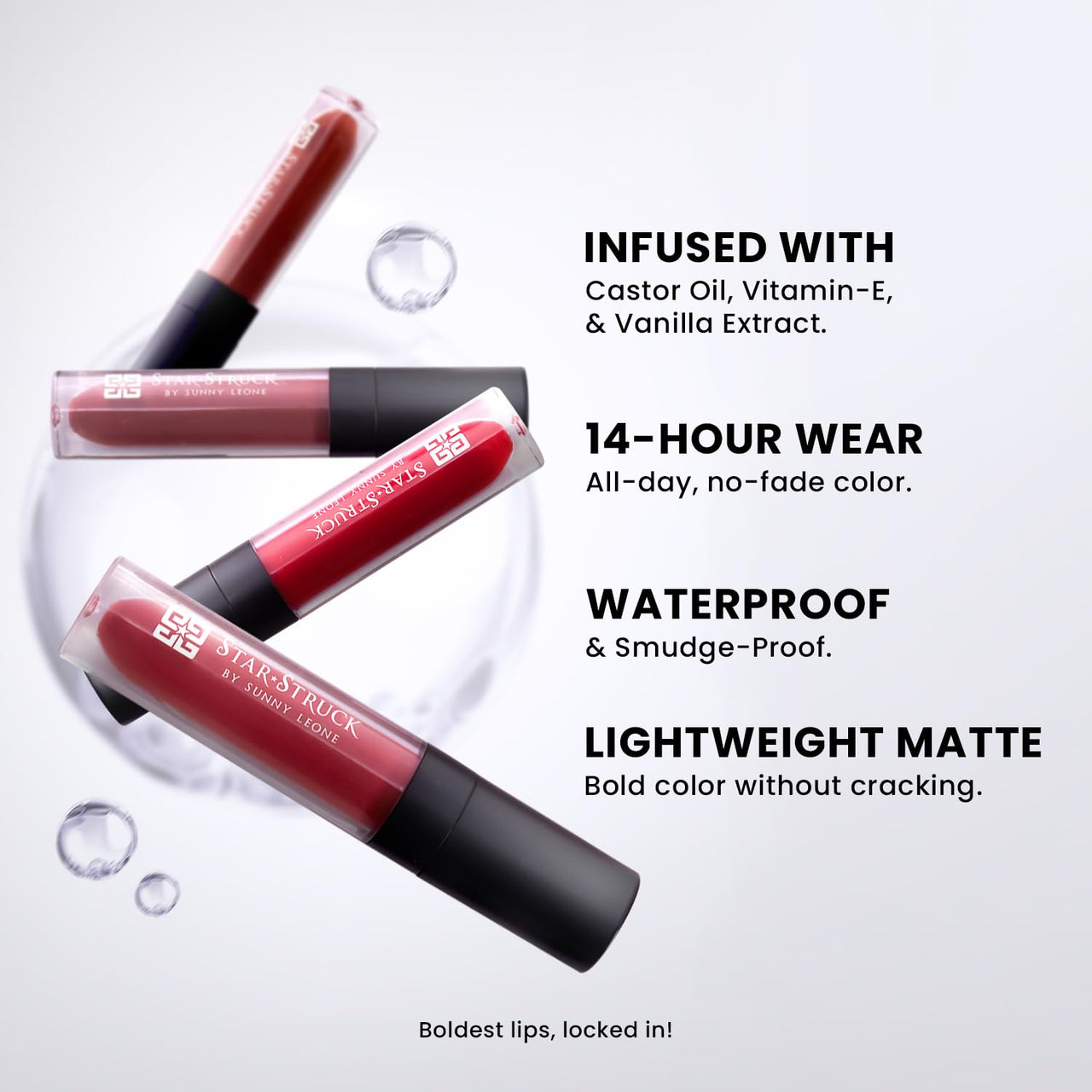 STARSTRUCK BY SUNNY LEONE Liquid Lipstick - Bare Me- 6ml | Matte Lip Color | Long Lasting Liquid Matte Lipstick | Waterproof Lipstick | Smudge Proof Lipstick for Women