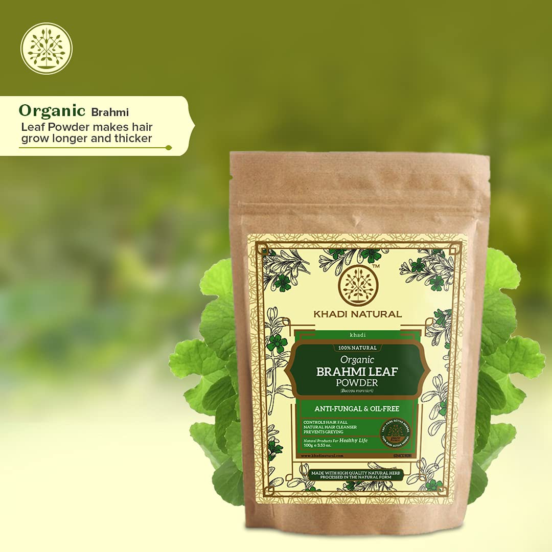 KHADI NATURAL Brahmi Leaf Organic Powder Pack of 2 (2x100gm) 200gm