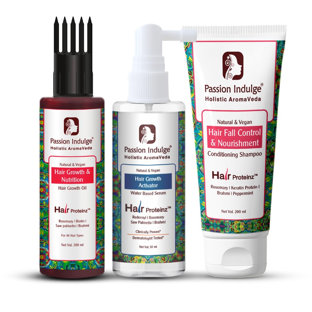 Passion Indulge's Rosemary Hair Growth Kit by Passion Indulge - Rosemary Hair Growth Hair Oil, Serum & Anti Hair Fall Conditioning Shampoo