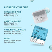 Twasa 2% Hyaluronic Acid Gel Cream 50g | Oil-Free, Non-Sticky, Light Water Gel for Fast Absorption & Intense Hydration | Long Lasting Hydration | For Dry Skin, Normal & Sensitive Skin