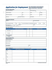 Adams Applications for Employment, 8.5 x 11 Inch, 3-Hole Punched, 50-Sheets/Pack, 2-Pack, White (9661)