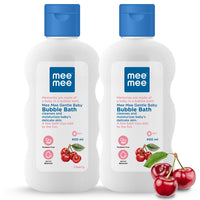 Mee Mee Baby Body Wash | Pk of 2 (400ml Each) With Cherry & Fruit Extracts | Tear-Free Formula | Moisturizes and Soothes Skin | Natural Head to Toe Baby Mild Bubble Bath Dermatologically Tested