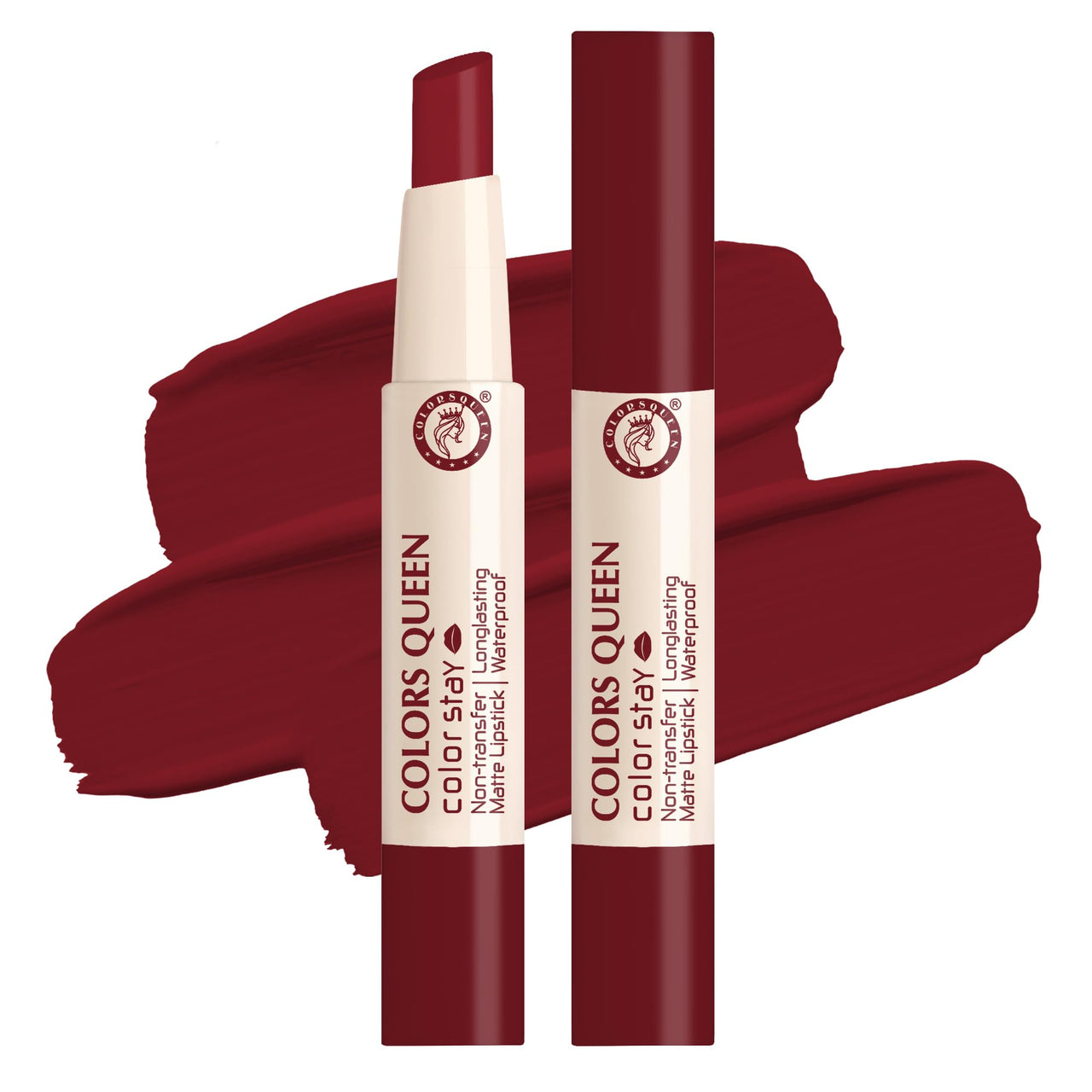 Colors Queen Color Stay Matte Lipstick | Highly Pigmented Ultra Matte Long Lasting Lipstick | One Stroke Application, Hydrating & Weightless Formula | Non Transfer Lipstick for Women (Bridal Maroon, 2.1g)
