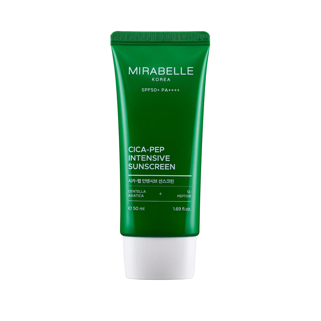 Mirabelle Korea Cica-Pep Intensive Sunscreen SPF 50+ PA++++ | Lightweight & Hydrating | No White Cast | In-Vivo Tested | Koreana Skincare | For Men & Women | For All Skin Types | 50 ml