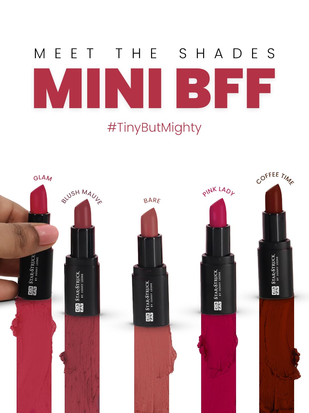 STARSTRUCK BY SUNNY LEONE Mini Matte BFF Lipstick - Glam | 1.6Gms