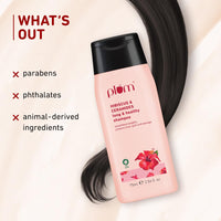 Plum Hibiscus & Ceramides Shampoo for Hair Growth | Provides Silky, Smooth & Long Hair | Repair Split End | Paraben Free shampoo for Women & Men | for All Hair Types | Safe for Daily Use | 75ml