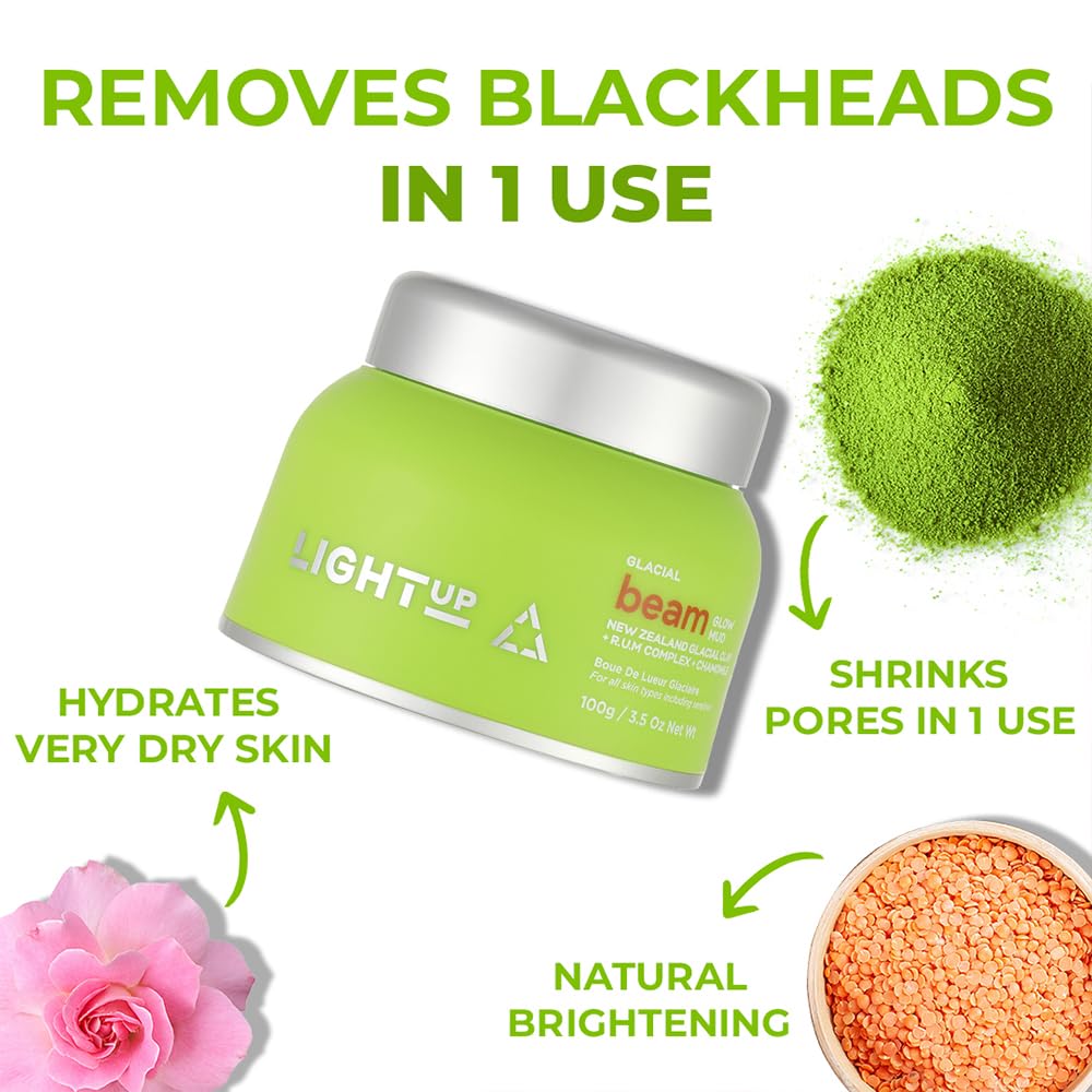 Light Up Unmask Your Glow Gift Set | For Instant Hydration & Brightening | With New Zealand Glacial Clay, R.U.M Complex, Cucumber & Aloe-Vera | For Men & Women | For All Skin Types, 1 Count