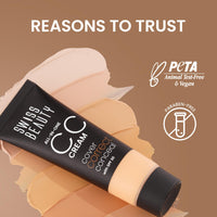 Swiss Beauty All-In-One Lightweight CC Cream with SPF 30 | Cover, Correct and Conceal | For Natural, Medium coverage | Shade- 01 Light Ivory, 25g |