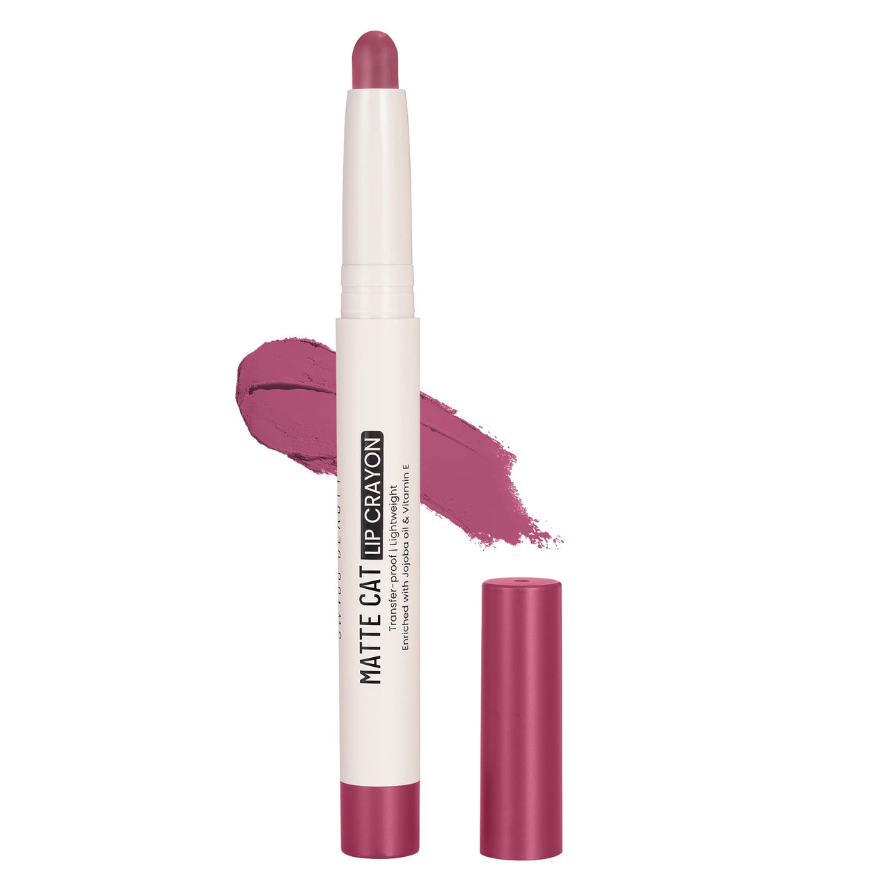 Swiss Beauty Non-Transfer Matte Cat Lip Crayon | Water-Resistant | Long-Lasting 8 Hours Stay | Retractable Lip Crayon | Shade - Flemingo, 1.5g |