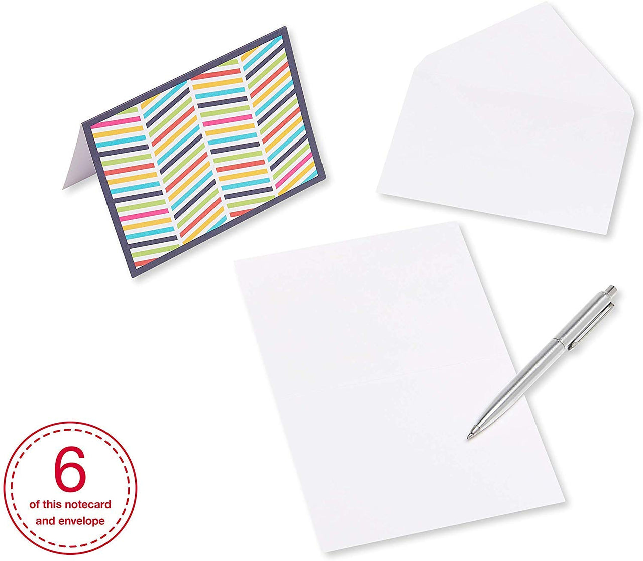 American Greetings Blank Cards Assortment with Envelopes, Bright Patterns (30-Count) blue, orange, yellow, fuschia