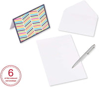 American Greetings Blank Cards Assortment with Envelopes, Bright Patterns (30-Count) blue, orange, yellow, fuschia