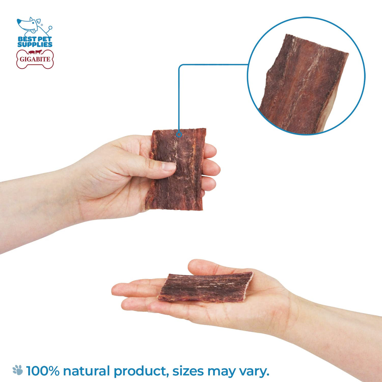 GigaBite Assorted Beef Gullet Jerky (1-Pound) - All Natural, Free Range Beef Esophagus Taffy Dog Treat by Best Pet Supplies 1-LB Esophagus Strips