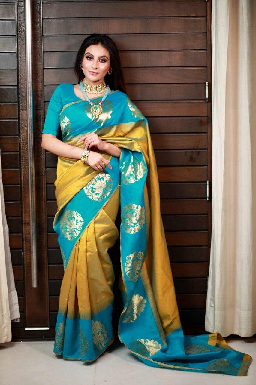 Avantika Fashion Women's  Kanjivaram Soft Pure Lichi Silk Banarasi Saree With Blouse Piece