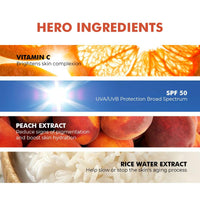 Conscious Chemist® Sunscreen SPF 50 PA++++ | 50g | Gel Sunscreen for Oily Skin, Vitamin C with Rice Water & Peach Extract, Hybrid Lightweight, All Skin Type - Peach The Sun