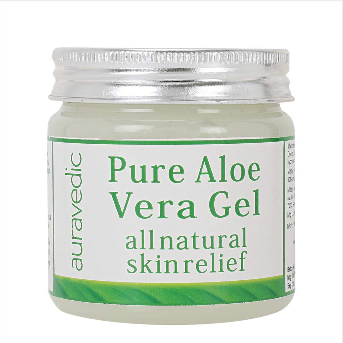 Auravedic Pure Aloe Vera Gel for face 200gm Aloevera Gel For Glowing Skin Aloe Vera Gel For Hair Anti Acne Gel Under Eye Gel with green tea Paraben Free