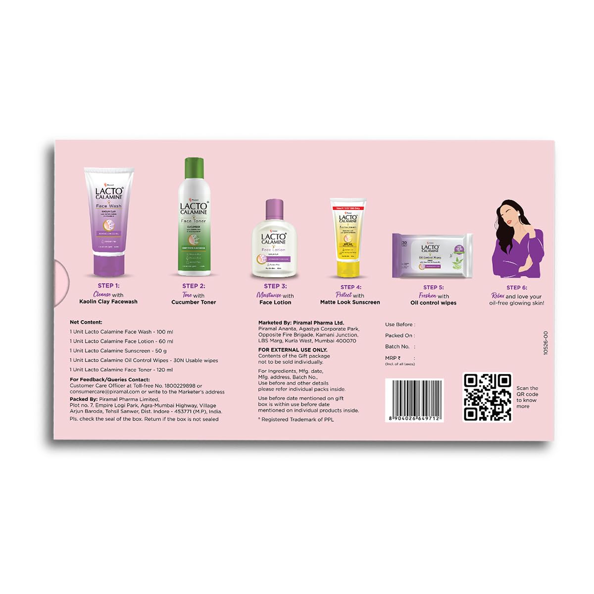 Lacto Calamine Premium Face Care Kit for Women | Face Wash, Sunscreen, Wet Wipes, Toner, Face Lotion | Pack of 5 signature products | Diwali Gifts for Family and Friends