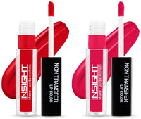 INSIGHT Non Transfer Matte Lip Color, 4Ml (06 Angel Red) & Matte Lip Color, 4Ml (10 Soft Rose)
