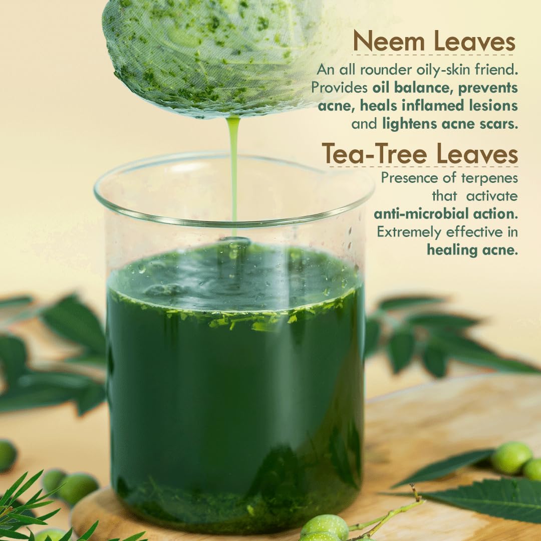 Nat Habit Anti-Acne Neem Aloevera Gel Moisturizer For Face | Helps Prevent Acne, Blemishes and Collagen Boost with Neem and Tea-tree Oil| Suitable for Dry Skin, Normal Skin and Sensitive Skin | Daily Use Moisturizer | 50g