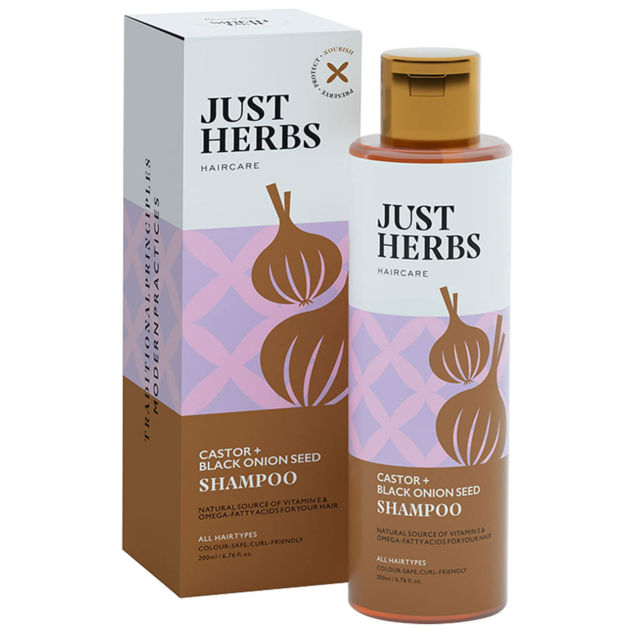 Just Herbs Ayurvedic Pomegrante Alcohol Free Facial Toner & Just Herbs Castor and Black Onion Seed Sulfate Free Shampoo Reduce Hairfall Combo