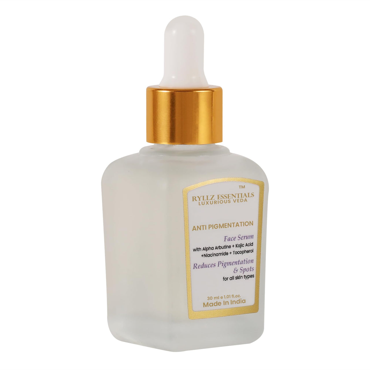RYLLZ ESSENTIALS Anti-Pigmentation Face Serum | with 2% Alpha Arbutin, 2% Kojic Acid, 5% Niacinamide & Tocopherol | for Pigmentation, Blemishes, Acne Marks, Tanning & Dark Spots Removal | 30ml