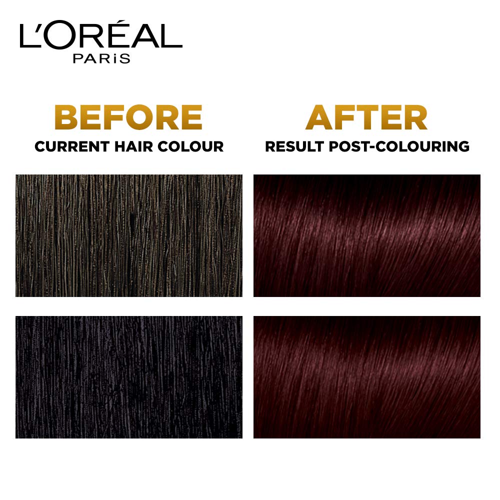 L'Oreal Paris Excellence Creme Hair Color, 3.16 Burgundy, 72ml+100g and L'Oreal Paris Color Protect Conditioner, 192.5ml (175ml+17.5ml)