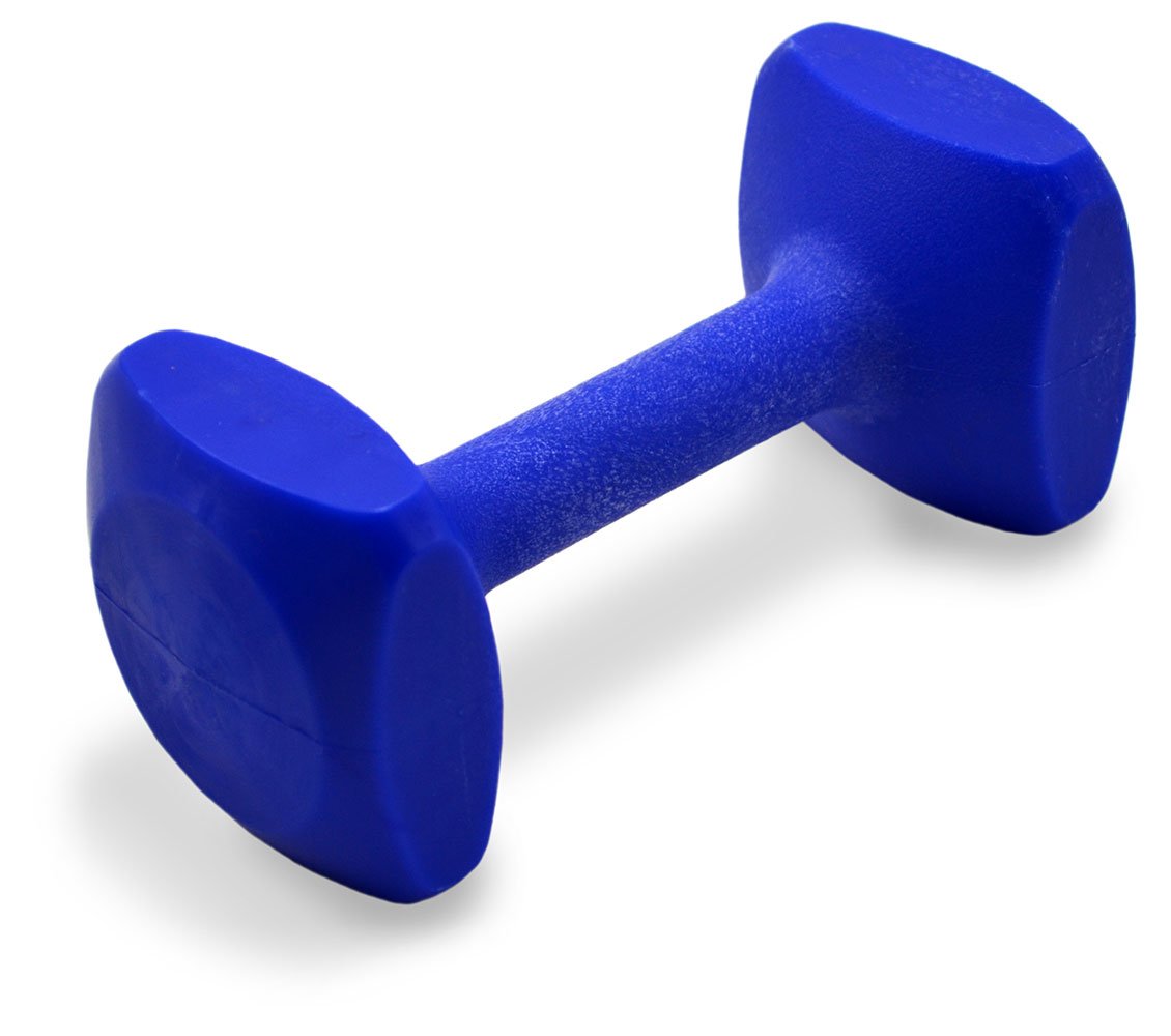 J&J Dog Supplies Obedience Retrieving Dumbbell with 2 1/2" Ends, 2 1/2" Wide Bit and 11/16" Diameter Bit, Blue, Small