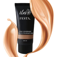 Iba Festa PRO Coverage Matte Foundation - 03 Natural, 30ml | Long Lasting | Lightweight | Oil Free & Matte Finish | 100% Natural Vegan & Cruelty-Free