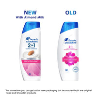 Head & Shoulders 2-in-1 Smooth and Silky Anti Dandruff Shampoo + Conditioner for Women & Men, With Almond Milk (180 ml)