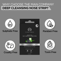 The Man Company Charcoal Nose Strips with Aloevera Extract | Whitehead & Blackhead Remover | Pores Cleanser | Dirt Free | Improves Skin Texture - 4 Strips