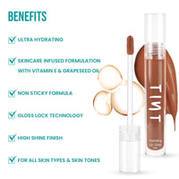 Tint Cosmetics Berry Pink (10ml) & Minx Hydrating Lipgloss (5ml), Light Weight, Long Lasting, High-Shine & Soft Creamy Lipgloss For Girl & Women, (Pack of 2)