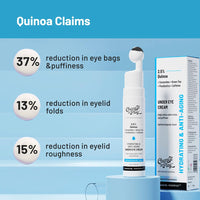 Chemist At Play Under Eye Cream with 2% Revital Eye & Quinoa Extract | For Reducing Dark Circles, Puffiness, Wrinkles, Crows Feet | Lightweight, Hydrating | Plant-Based Ceramides | 100% Vegan | Cooling Gel & Roller for Men & Women | 15 g