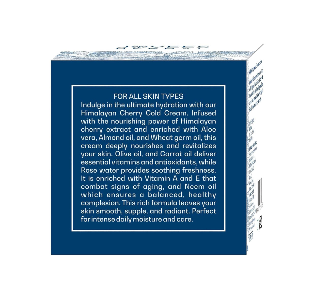 Jovees Herbal Himalayan Cherry Cold Cream For Hydrate & Soft Glowing Skin | Daily Lightweight. Non-Oily Cream with Almond & Olive Oil For Uneven Skin Tone 100g