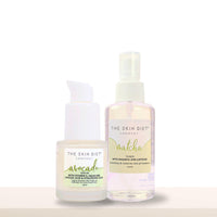 THE SKIN DIET COMPANY Exfoliate + Repair Saver Duo | Matcha Toner & Avocado Serum | Refreshing Exfoliation | Unclogs Pores, Improves Texture, Fades Pigmentation | All Skin Types (100ml + 15ml)