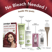 Paradyes No Bleach Cherry Coke Glossy Hair Tint, Ammonia-Free Formula for Natural Black Hair, Visible on Natural Black Hair, Includes Anti-Fade Conditioner for Long-Lasting Shine, 6.6 True Red
