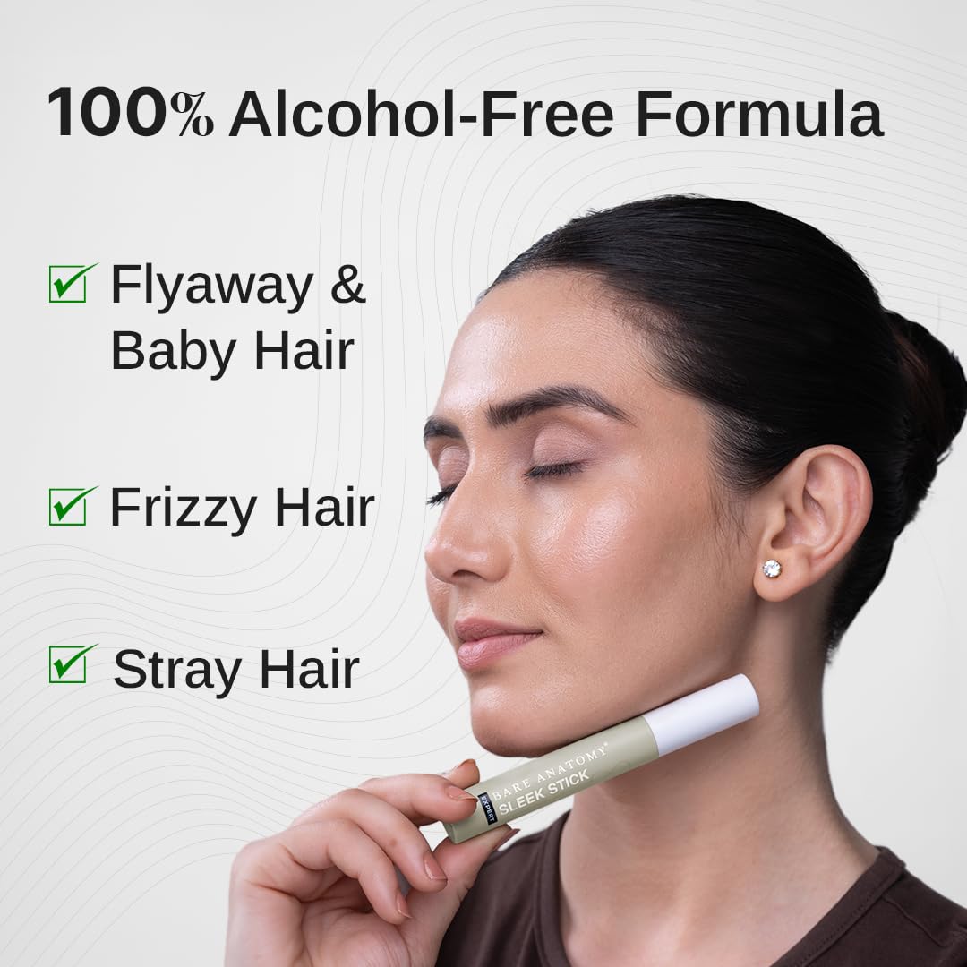 Bare Anatomy Expert Sleek Hair Finishing Stick|100% Alcohol & Silicon Free Formula|Baby Hair,Frizzy Hair & Flyaway Fixer|Non-Sticky & Non-Crunchy|Natural Sleek Finish With No Residue|10Ml,Gel