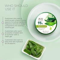 The Face Shop Non-Sticky Transparent 3 in 1 Aloe Fresh Soothing gel for Skin, Body and Hair | Pure Aloe Vera & Vitamin E for Skin and Hair | Korean Skin care products, 300ml