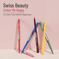 SWISS BEAUTY Colour Me Happy Matte Eyeliner Pencil | Waterproof & Smudge-Proof Pencil | Long-Lasting | Shade- Rose Camellia, 0.4Gm, Red