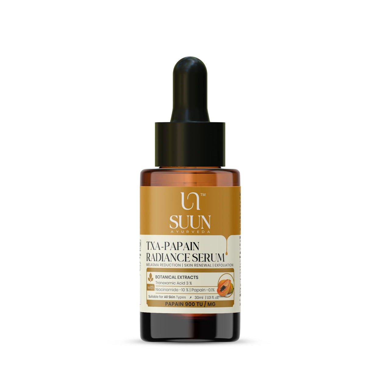 Suun TXA Pigmentation & Dark Spots Serum with 3% Tranexamic Acid + 10% Niacinamide + 2% Vitamin C | Brightening & Clearer Skin | Helps Reduce Dark Spots, Acne Marks & Melasma | Lightweight Serum for Men & Women I 30 ml