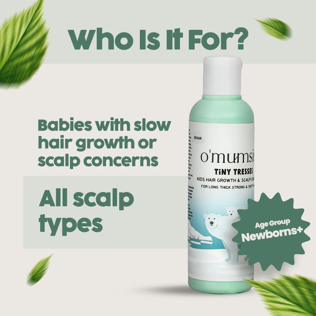 o'mumsie Baby & Kids Hair Oil | Organic Formulation For Growth & Scalp Care | With Rosemary, Amla, Walnut, Bhringraj | 100 ml